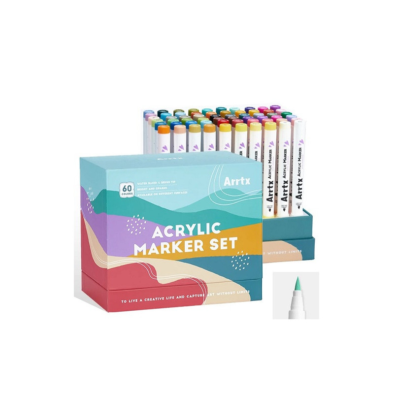 Art supplies - Arrtx acrylic marker pens 60 colors, brush tip