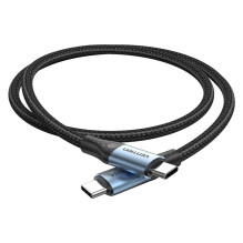 USB kabelis - Vention USB-C į USB-C 1.5m 240W 5A juodas
