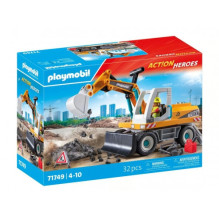 Toy set - Playmobil 71749 Action Heroes Large Excavator with figures