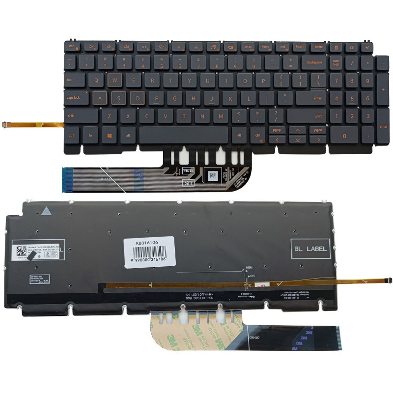 Keyboard - Dell G15 5510 Replacement Backlit US Layout