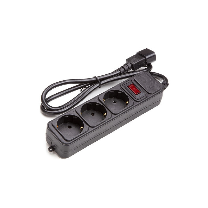 Galia - Energijos Tęstinumo Laidas - POWER PLANT UPS-Rated 1m 3-Socket Switch Juodas