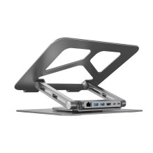 Laptop Holder - UNITEK D1109A Adjustable Height USB Hub 14"-17" Gray