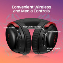 Wireless headset - HyperX Cloud III S Wireless 2.4GHz Bluetooth 120h battery black red Wireless headset - HyperX Cloud III S Wireless 2.4GHz Bluetooth 120h battery black red