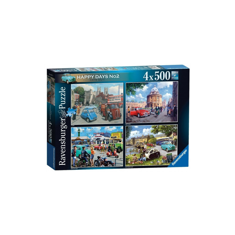 Dėlionė - Ravensburger 4X500 Laimingos Dienos Dėlionė 500 Detalių