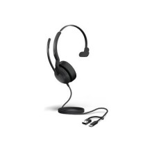 Headphones - Jabra Evolve2 50 MS Mono Headphones (Wired, Noise Cancelling, Dual Connector) Headphones - Jabra Evolve2 50 MS Mono Headphones (Wired, Noise Cancelling, Dual Connector)