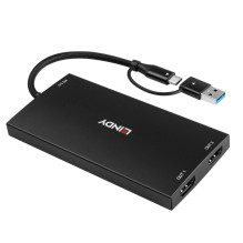 Adapteris - Lindy USB Tipo A / C į Dviejų HDMI 4K60 Keitiklį 100W Adapteris - Lindy USB Tipo A / C į Dviejų HDMI 4K60 Keitiklį 100W