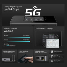 Router - TP-Link M8550 5G Mobile Router Wi-Fi 6E 3.4 Gbps Router - TP-Link M8550 5G Mobile Router Wi-Fi 6E 3.4 Gbps