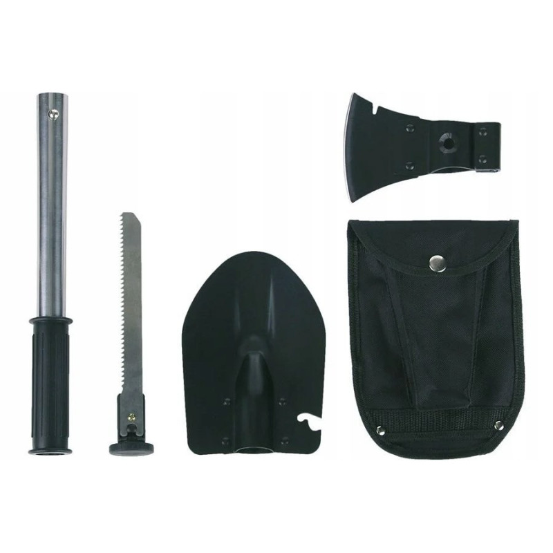 Tactical Tool - Fosco Tactical Digging Tool with Saw and Axe Stainless Steel Black