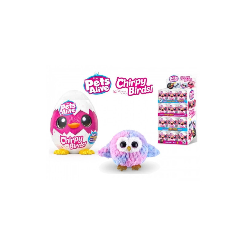 Žaislas - Zuru Pets Alive Chirpy Birds Interaktyvūs Pliušiniai 24 Įvairūs Dizainai