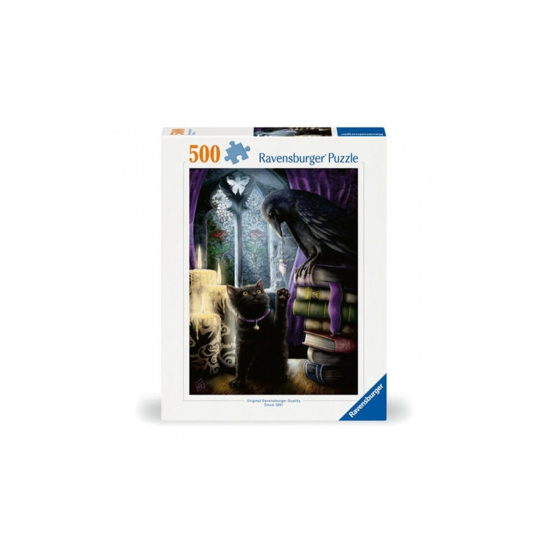 Dėlionė - Ravensburger 500 Detalių Varna Ir Katė Bokšto Kambaryje