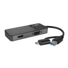 Adapteris - Lindy USB 3.0 Type A / C į HDMI &amp; VGA konverteris 3840x2160 30Hz