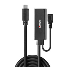 USB Prailginimo Laidas - LINDY USB 3.2 C / A Prailginimo Laidas 5Gbps 5m, Juodas