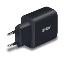 Įkroviklis - Lindy 65W USB Type C GaN Įkroviklis PD 3.0 PPS Juodas