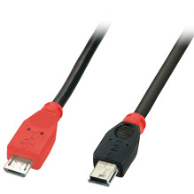 USB kabelis - Lindy 0.5m Micro-B į Mini-B OTG kabelis USB 2.0 480Mbps