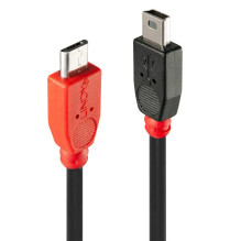 USB Cable - Lindy 0.5m Micro-B to Mini-B OTG Cable USB 2.0 480Mbps