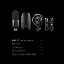 Mikrofonas - Godox UMic10 USB kondensatorinis kardioidinis su ausinių jungtimi ir pop filtru