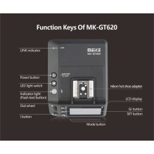 Fotoaparato priedas - Meike MK GT620 2.4GHz Belaidis Siųstuvas Canon, Juoda