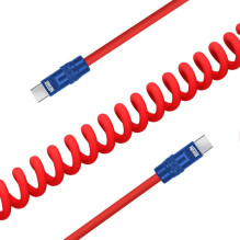 USB-C Cable - Newell USB-C 100W 2m Silicone Spiral Red-Black Blue