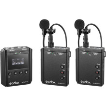 Garso įranga - Godox WMicS2 Kit 2 UHF bevielė mikrofono sistema juoda Garso įranga - Godox WMicS2 Kit 2 UHF bevielė mikrofono sistema juoda