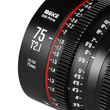 Lens - Meike MK 75mm T2.1 S35 Canon EF Mount, 0.8 MOD, Black Lens - Meike MK 75mm T2.1 S35 Canon EF Mount, 0.8 MOD, Black