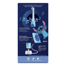 Elektrinė dantų šepetėlė - Oral-B iO Kids Stitch sukimosi dantų šepetėlis, 3 režimai, mėlyna Elektrinė dantų šepetėlė - Oral-B iO Kids Stitch sukimosi dantų šepetėlis, 3 režimai, mėlyna