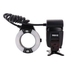 Fotoaparato blykstė - Meike MK 14EXT Macro Ring Flash (dual tubes, LCD display, 8 adapters)
