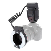 Camera flash - Meike MK 14EXT Macro Ring Flash, dual tubes, 8 adapters, black