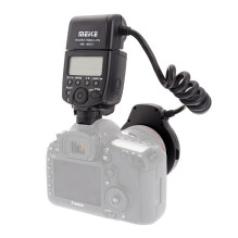 Fotoaparato blykstė - Meike MK 14EXT Macro Ring Flash, dual tubes, 8 adapterių, juoda