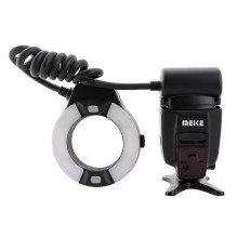Fotoaparato blykstė - Meike MK 14EXT Macro Ring Flash, dual tubes, 8 adapterių, juoda