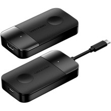 Belaidis HDMI siųstuvas - Vention 4K 30Hz HDMI siųstuvas, USB Type-C, juodas