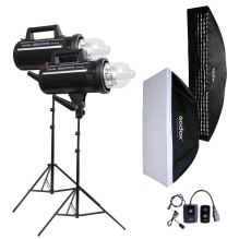 Studio Lighting Kit - Godox GS400II 400Ws Flash Units with Soft Boxes and Remote Control