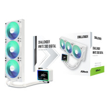 Aušinimo sistema - ASRock Challenger White 360mm AIO Liquid Cooler, 3 Fans, White