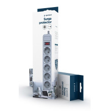 Power - Extension cord - Gembird SPG3-B-10C surge protector 5 Schuko sockets 3m grey