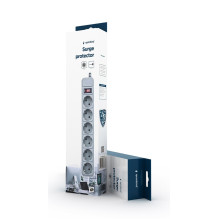 Energijos Tiekimo Laidas - Gembird SPG6-B-10C Apsaugos Įtaisas 6 Schuko Lizdai 3m Pilkas
