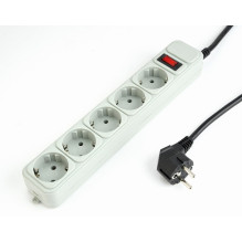 Power - Extension Cord - Gembird SPG3-B-6C Surge Protector 5 Outlets 1.8m Gray