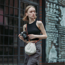 Camera bag - PGYTECH OneGo Drawstring Bag (durable nylon, for mirrorless/action cameras, ivory)