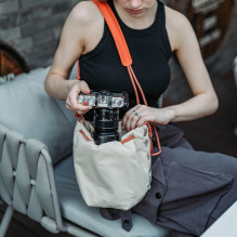 Camera bag - PGYTECH OneGo Drawstring Bag (durable nylon, for mirrorless/action cameras, ivory)