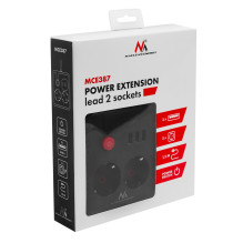 Electrical extension cord - Maclean MCE387 2 sockets + 3 USB 2500W 1.5m black Electrical extension cord - Maclean MCE387 2 sockets + 3 USB 2500W 1.5m black