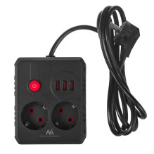 Elektros prailgintuvas - Maclean MCE387 2 lizdai + 3 USB 2500W 1.5m juodas Elektros prailgintuvas - Maclean MCE387 2 lizdai + 3 USB 2500W 1.5m juodas