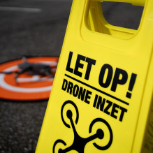 Safety sign - Caruba Drone Warning Sign Durable Yellow with Handle