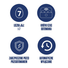 Namų ir virtuvės prietaisas - Westinghouse WKEB201EU kiaušinių viryklė 7 kiaušiniai 150W balta