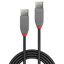 USB kabelis - LINDY Anthra Line USB 2.0 Tipo A į A Laidas, M / M, 1 m, Juodas USB kabelis - LINDY Anthra Line USB 2.0 Tipo A į A Laidas, M / M, 1 m, Juodas