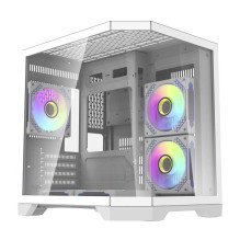 Kompiuterio korpusas - darkFlash Darflash FT350 Mini Tower, 5 aRGB ventiliatoriai, balta Kompiuterio korpusas - darkFlash Darflash FT350 Mini Tower, 5 aRGB ventiliatoriai, balta