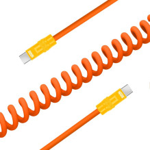 Cable - Newell USB-C to USB-C 100W 1.5m Silicone Spiral Orange-Yellow