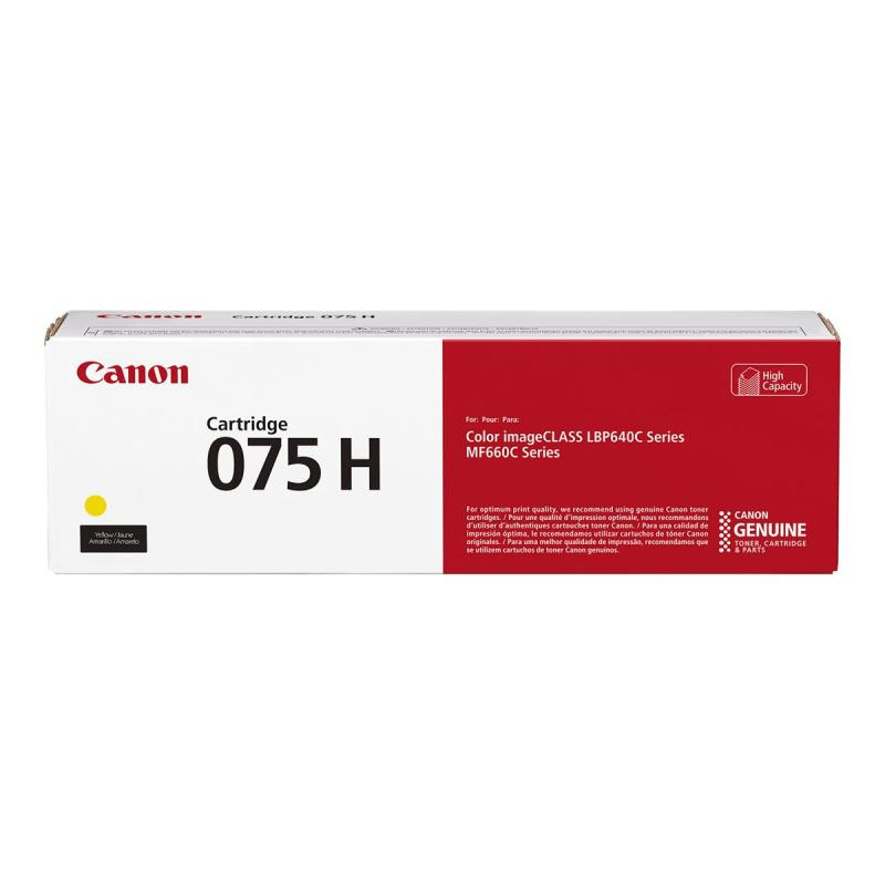 Tonerio kasetė - Canon 075H didelės talpos 2500-4400 puslapių geltona