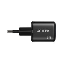 Įkroviklis - UNITEK 2x GAN 20W USB-C &amp; USB-A Mains Charger Black