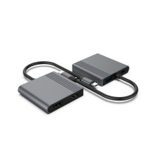 Adapteris - Gembird A-CM-COMBO3-04 USB Type-C Multi-Port Adapter 2x HDMI 2x USB Kosminė pilka Adapteris - Gembird A-CM-COMBO3-04 USB Type-C Multi-Port Adapter 2x HDMI 2x USB Kosminė pilka