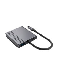 Adapteris - Gembird A-CM-COMBO3-04 USB Type-C Multi-Port Adapter 2x HDMI 2x USB Kosminė pilka Adapteris - Gembird A-CM-COMBO3-04 USB Type-C Multi-Port Adapter 2x HDMI 2x USB Kosminė pilka