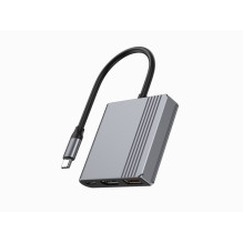 Adapteris - Gembird A-CM-COMBO3-05 USB Type-C Multi-Port Adapter 4K 60Hz Space Grey Adapteris - Gembird A-CM-COMBO3-05 USB Type-C Multi-Port Adapter 4K 60Hz Space Grey