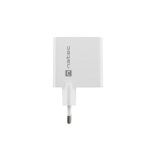 Power Adapter - Natec Ribera 1x USB-A + 1x USB-C 65W White